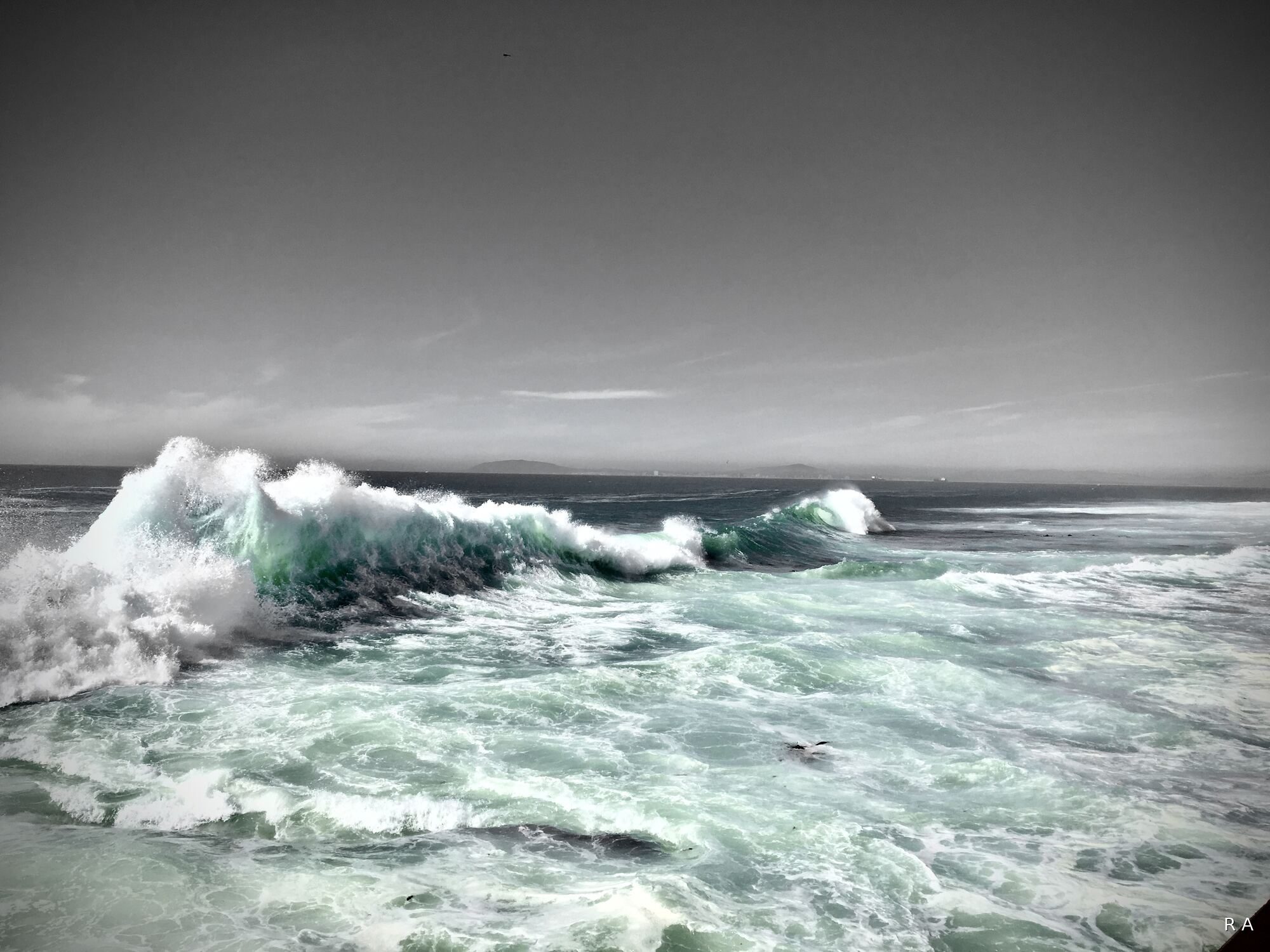 Breaking wave at Mouille Point