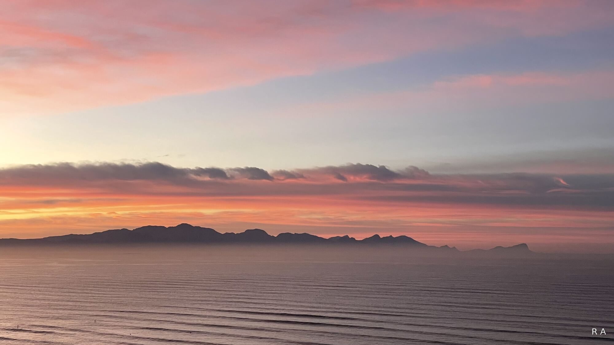 Sunset over the sea